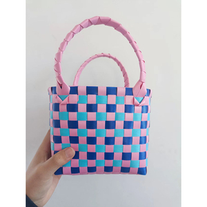 <span class=keywords><strong>Bolso</strong></span> cuadrado pequeño a cuadros de Color a la moda, <span class=keywords><strong>rosa</strong></span>, verde, azul, varios colores, regalos hechos a mano, <span class=keywords><strong>bolso</strong></span> tejido a mano DIY - Product Image 2