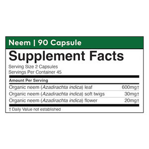 Hữu Cơ Ấn Độ Neem lá viên nang thảo dược bổ sung detoxvegan Gluten-freeusda chứng nhận hữu cơ 90 viên nang - Product Image 4