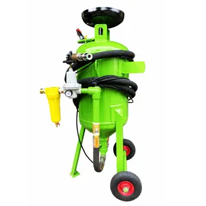 Portable Dustless Water Wet Sand Blasting Machine Sand Blaster Pot With Mobile Wheel