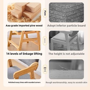 Có thể điều chỉnh hiện đại gỗ rắn ghế sinh viên cho nhà ăn phòng khách sửa chữa trẻ em của tư thế ngồi cho đồ nội thất nhà - Product Image 2