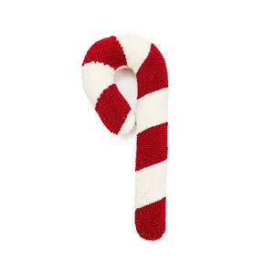 Personalized Candy Cane Pillow Plush Home Decoration Soft Christmas Gift Sherpa Throw Pillow