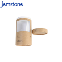 Boîte d'emballage cylindrique en carton kraft écologique jetable personnalisée avec fenêtre transparente en PVC pour vêtements et thé
