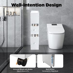 Estante de Baño de 3 Niveles, Mueble Lateral para Inodoro de PVC, Organizador de Almacenamiento Minimalista para Baño - Product Image 4