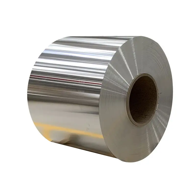 Stok gulungan baja Aloi aluminium permukaan polesan warna perak untuk bahan bangunan