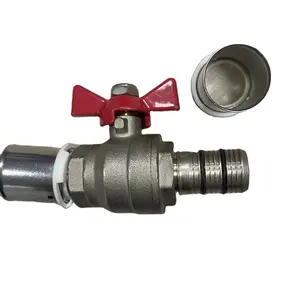 Brass Press Buttery Handle Ball Valve For Pex Al Pex Multilayer Pipe Water Or Gas With Certificate
