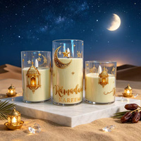 Bougie électronique LED en plastique en forme de tasse, motif lune dorée, lumière d'ambiance décorative, best-seller transfrontalier