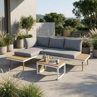 Canapés sectionnels modernes en forme de L, ensemble de meubles de salon de luxe en aluminium pour l'extérieur, pour la cour et le parc, durables et imperméables