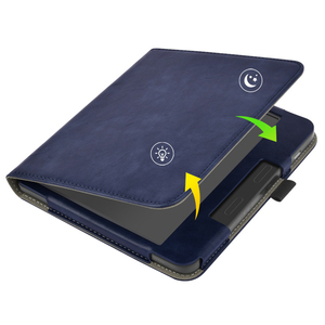 Étui de protection personnalisé en cuir PU pour liseuse <span class=keywords><strong>Kobo</strong></span> <span class=keywords><strong>Clara</strong></span> Color et <span class=keywords><strong>Kobo</strong></span> Libra 2 avec fente pour cartes et dragonne - Product Image 2
