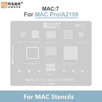 Трафарет MAC1-10 Mac M1 T2 Mac BGA 0,12 мм для Mac M1 T2 Mac Book Pro A2159 A1534 A1706 A1707 SSD DDR WiFi CPU NAND паяльная сеть