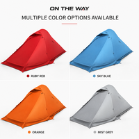 Tente de camping légère pour 1-2 personnes, imperméable, coupe-vent, 4 saisons, avec nylon enduit de silicone et poteaux en aluminium