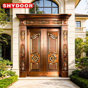 Puerta de Seguridad Clásica de Cobre con Núcleo de Acero Inoxidable, Puerta Principal de Villa, Puerta Doble, Puerta Exterior de Mansión, Puerta Palladiana - Product Image 5