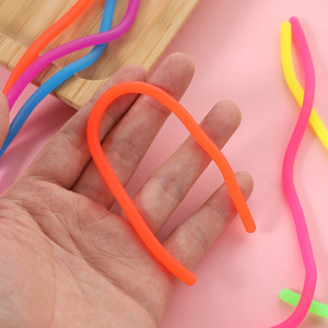 Factory Wholesale Colorful Soft Different Size Jelly Stress Relief Sensory Stretchy Elastic <b>Strings</b> Monkey Noodles Fidget Toys - Product Image 3