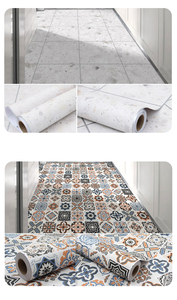 Pegatinas de Piso Impermeables con Patrón Geométrico 3D Personalizado, Papel Tapiz Autoadhesivo de PVC de Color Brillante para Decoración de Pisos de Cocina - Product Image 6