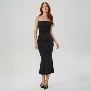 Vestido maxi ajustado sin espalda con lazo en la cintura alta <span class=keywords><strong>para</strong></span> mujer, vestido maxi sexy sin cuello <span class=keywords><strong>para</strong></span> chicas atractivas, falda <span class=keywords><strong>para</strong></span> mujer - Product Image 3