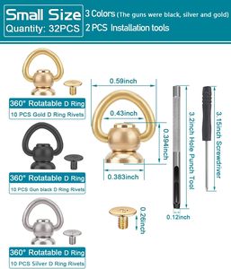 Remaches de latón con bola, remaches de latón para bolsos, para bricolaje, cuero, cuellos, cinturones, bolsos de mano, vaqueros, etc. - Product Image 2