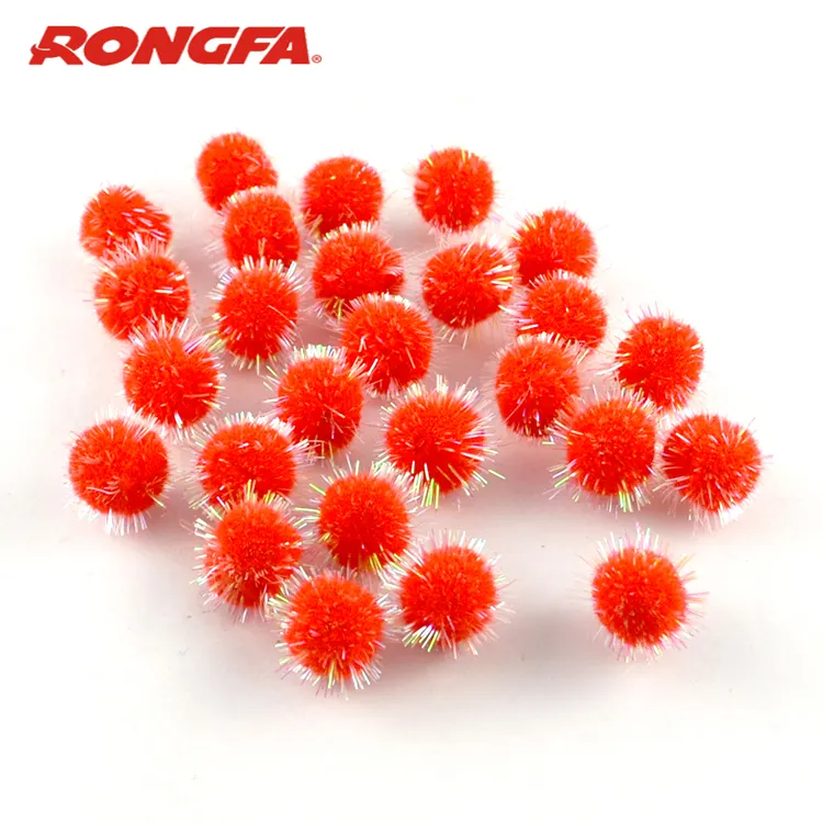 25mm Red color craft glitter pom poms cheer arts and crafts