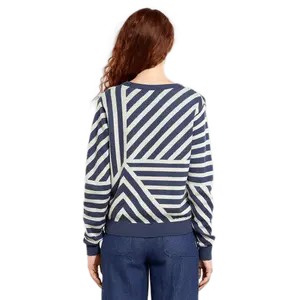 YT Customized Striped Crew Neck Knitted Top Women's Loose Knitted Sweater