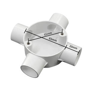 Raccord en T rond en <span class=keywords><strong>PVC</strong></span> 16 20 25 Boîte de jonction en plastique Montage en surface Conduit de branchement Accessoires - Product Image 4