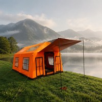 Villa Gonflable Professionnelle Orange 3x5m 15m² Robuste 80kg Tente Médicale Secours d'Urgence Abri Catastrophe Réponse Rapide