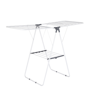 Stendino per abiti da esterno pieghevole a 2 livelli con ali regolabili in altezza asciugatrice portatile per abbigliamento e asciugamani - Product Image 2