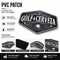 Patch en PVC souple écologique, flexible, inaltérable, au toucher silicone, motif joueur de golf de dessin animé, pour accessoires de sport en plein air