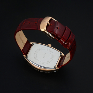Luxury Tonneau Barrel Shape Ladies <b>Watch</b>, <b>Custom</b> <b>Logo</b> Genuine Leather Strap Fashion Women Wrist <b>Watch</b> - Product Image 4