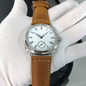 47mm 22mm Large Diameter ST3621 <strong>Automatic</strong> Mechanical <strong>Watch</strong> ETA6498 Luminous Glass Leather Vintage Sword Red Luck White Men's - Product Image 2