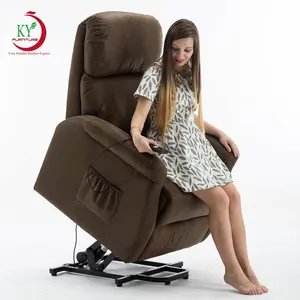 JKY-Silla de tela cómoda con Motor OKIN para ancianos, sillón elevador eléctrico con función de masaje y calefacción, carga USB