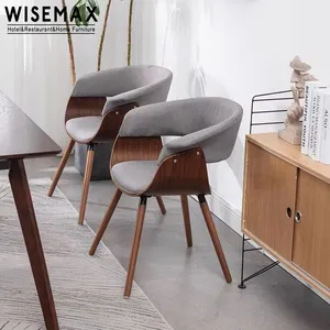 WISEMAX FURNITURE sedia reale vintage moderna con gambe in legno e sedia da pranzo in tessuto con braccioli per sala da pranzo