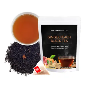 Private Label Chinese Peach Ginger Black Tea Organic Peach Flavor Ginger Black Tea