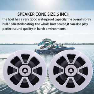 H-054 Altavoces Marinos de 6.5 Pulgadas, 2 Vías, 4 Ohmios, Resistentes al Agua IP-X6, Certificación CE (Par) Nuevos para Exteriores, Barco/Yate/RV/Carrito de Golf - Product Image 4