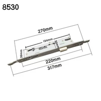 Corps de serrure en alliage d'aluminium 8530 pour porte à rupture de pont thermique, serrure à mortaise intégrée pour porte en plastique et acier, serrure multipoints 92