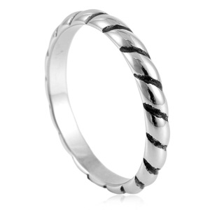 Titanium Steel Braided <b>Ring</b> <b>Silver</b> Unisex Fashion <b>Ring</b> 30008 - Product Image 2