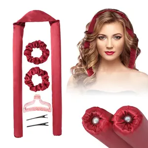 2024 New Arrival Design Heatless Hair Curler Rollers Rods With Claw Scrunchie Satin Top Seller EVA Rubber Hair Curler