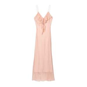 SHENZHU Nouvelle collection été 2025 – Robe midi à bretelles pour femme, style doux et tendance, col en <span class=keywords><strong>V</strong></span>, superposition décorative, modèle <span class=keywords><strong>Su</strong></span> Sui 5029107 - Product Image 1