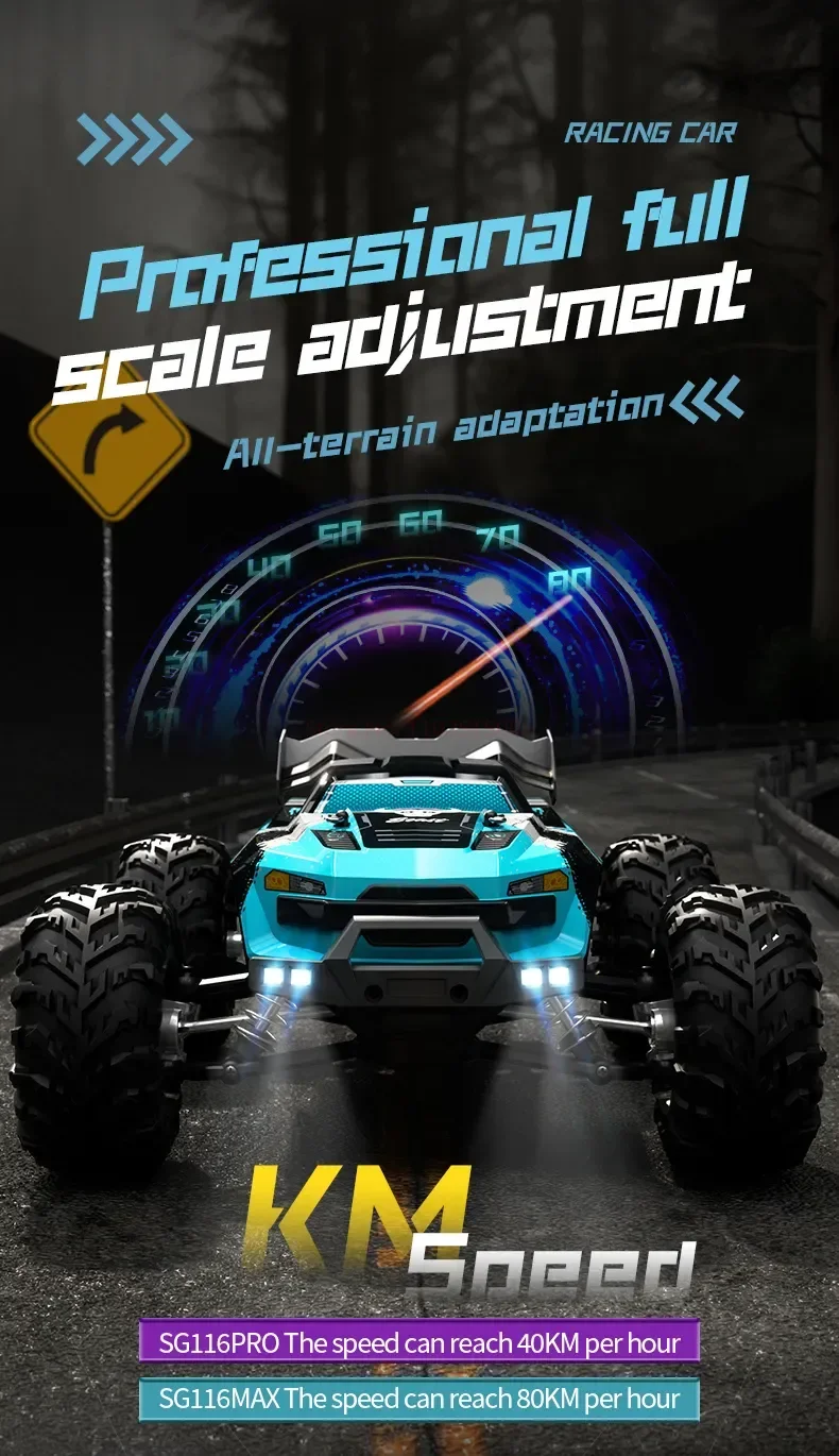 ZLL SG116 PRO & MAX Brushless RC Car 1:16 4WD, High Speed 40-80KM
