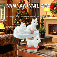 Statue de jardin miniature en gros, figurine animale en résine, chien Husky, West Highland White Terrier, sculpture moderne de Noël