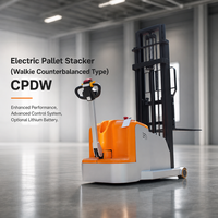 Gerbeur électrique contrepoids 1000 kg, hauteur de levage 3000 mm, batterie plomb-acide CPDW, pneus PU, 24 V