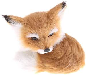 Jouet en fourrure de renard au repos marron, modèle de renard Squatting, décoration de la maison, animaux monde avec figurines d'action statiques (jouet de renard) - Product Image 6