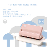 Perforateur à disque 4 trous en forme de champignon marqué pour planificateurs de feuilles de papier de recharge Outil de perforation
