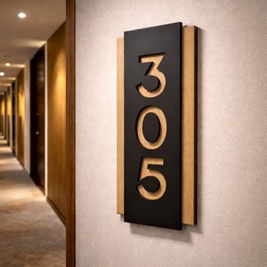 Targa OEM Moderna per Numero di Stanza d'Albergo in Metallo, Facile Installazione, Rigoroso Controllo Qualità, Segnaletica per Porte di <span class=keywords><strong>Hotel</strong></span>, Appartamenti e Uffici - Product Image 3