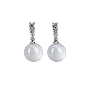 Boucles d'oreilles DINLE en argent sterling S925, forme de boule de cristal, pour un usage quotidien - Product Image 3