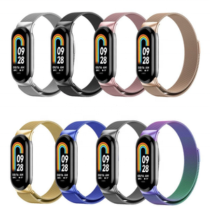 สายสแตนเลสสำหรับนาฬิกาอัจฉริยะ Xiaomi <span class=keywords><strong>Mi</strong></span> Band 8 9 สายรัดข้อมือแบบมิลาน สายรัดข้อมือแม่เหล็ก 8 9 สายรัดข้อมือ NFC - Product Image 1