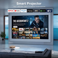 Nouveau mini projecteur tendance avec batterie intégrée de 12000 mAh, Android 14, 5500 lumens, support avancé, projecteur de films portable 720P