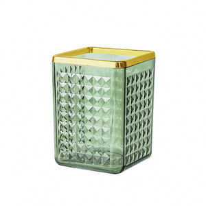 <b>Makeup</b> Brush Storage Box Transparent Divider Cosmetic Organizer Heavy Duty Desktop Pen <b>Holder</b> Luxury Green White Champagne - Product Image 3