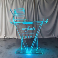 Console DJ mobile moderne avec éclairage LED RGB, mobilier de bar écologique résistant à l'eau pour les boîtes de nuit, les restaurants et les espaces commerciaux