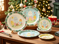 Nouvelles fournitures pour la fête de l'Eid Mubarak, vaisselle de table du Ramadan, assiettes en papier jetables, nappe, festival musulman islamique