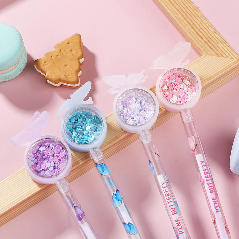 ปากกาเจลเลื่อมผีเสื้อ