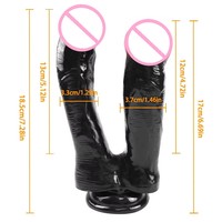Dildo double tête pour femmes, double stimulation vaginale et anale, masturbateur à double canal pour couples homosexuels, pénis artificiel pour adultes