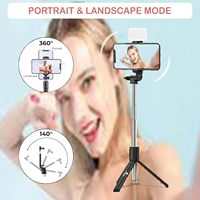 Trépied perche à selfie professionnel pliable robuste en ABS+aluminium, capacité de charge 5 kg, léger pour le vlogging, le streaming en direct et TikTok